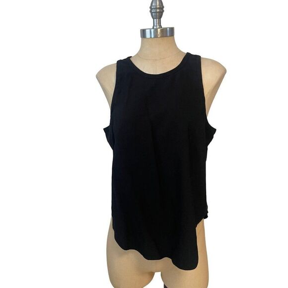Good American Black Rayon Blend Sleeveless Top 2 US 6 8 - Picture 1 of 4